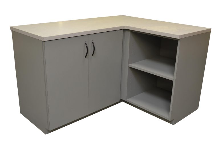 L shaped storage cabinet